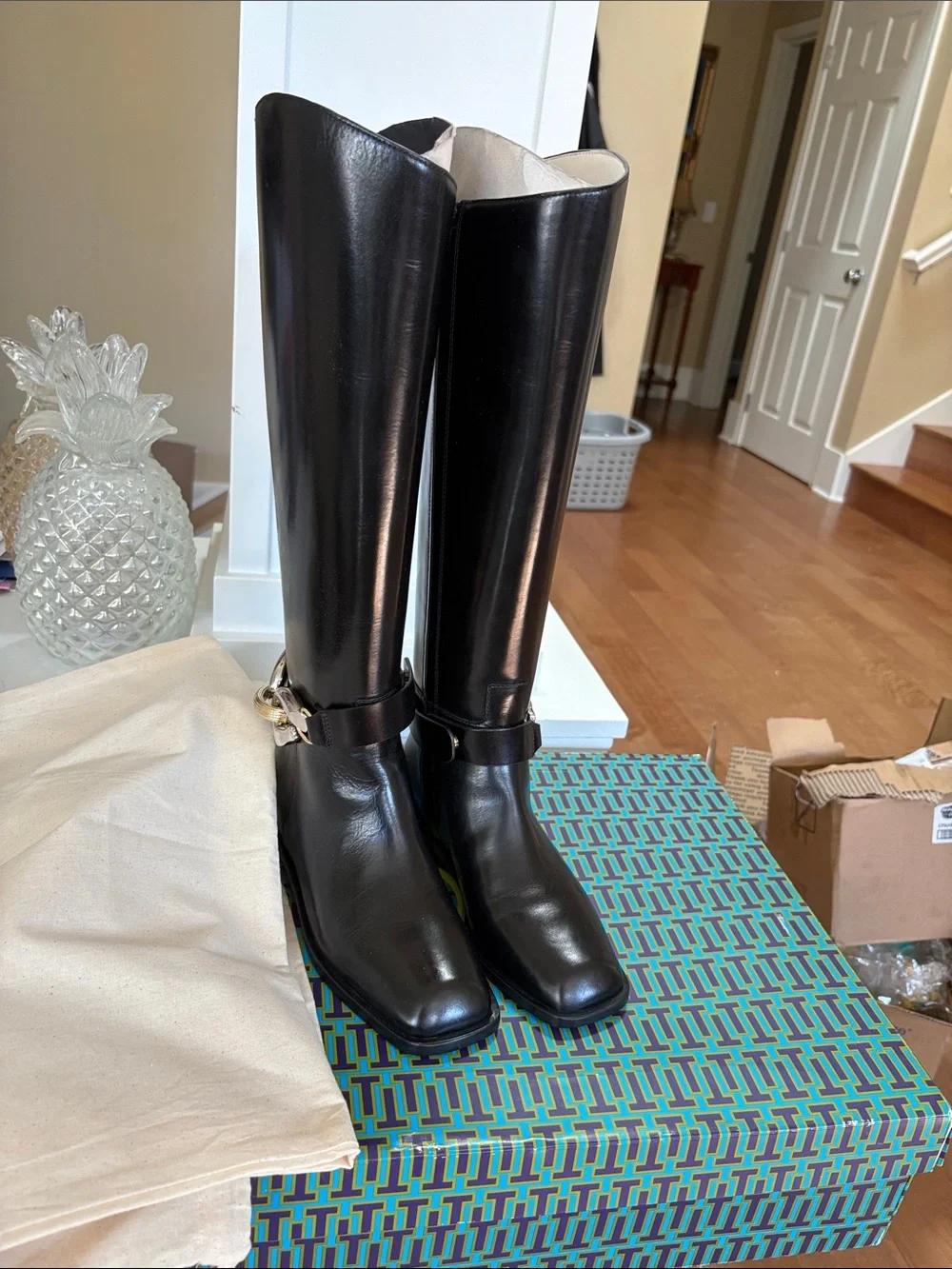 NWT Tory Burch Black Jessa Riding Boots